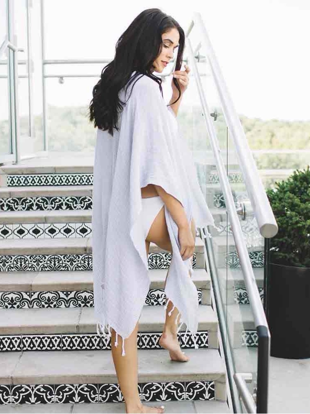 Lightweight White Beach Robe Cover-Up